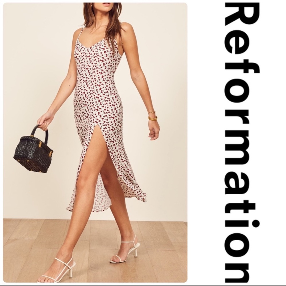 Reformation Crimini Dress in Amber